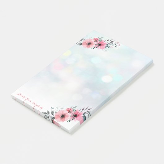 Elegant Chic Stylish Girly, Bokeh, Flowers Post-it® Notes (Schuin)
