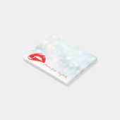 Elegant Chic Stylish Girly, Bokeh Red Lips Post-it® Notes (Schuin)