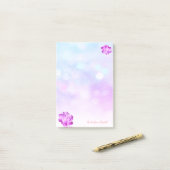 Elegant Chic Stylish Girly, Bokeh, Rozen Post-it® Notes (Op bureau)