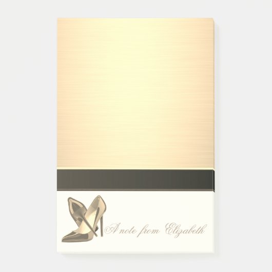 Elegant Chic Stylish Girly, Faux Gold, High Heel Post-it® Notes (Voorkant)