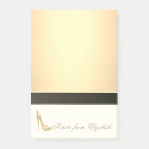 Elegant Chic Stylish Girly, Faux Gold, High Heel Post-it® Notes