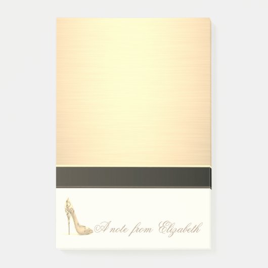 Elegant Chic Stylish Girly, Faux Gold, High Heel Post-it® Notes (Voorkant)