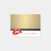 Elegant Chic Stylish Girly, Faux Gold, Lips Post-it® Notes (Voorkant)