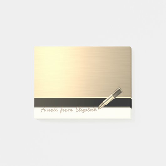 Elegant Chic Stylish Girly, Faux Gold, lipstick Post-it® Notes (Voorkant)