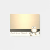 Elegant Chic Stylish Girly, Faux Gold, Owl Post-it® Notes (Voorkant)