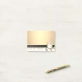 Elegant Chic Stylish Girly, Faux Gold, Owl Post-it® Notes (Op bureau)