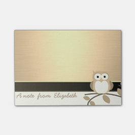 Elegant Chic Stylish Girly, Faux Gold, Owl Post-it® Notes