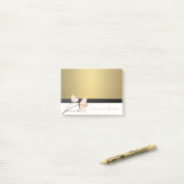 Elegant Chic Stylish Girly, Faux Gold, Roos Post-it® Notes (Op bureau)