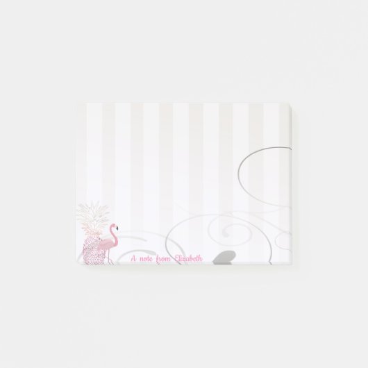 Elegant Chic Stylish Girly, Flamingo, Pineapple Post-it® Notes (Voorkant)
