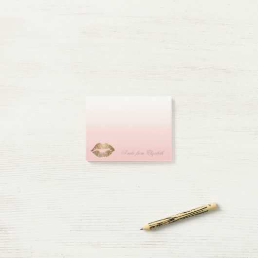 Elegant Chic Stylish Girly,Glittery Lips Post-it® Notes (Op bureau)