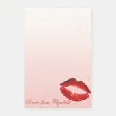 Elegant Chic Stylish Girly, Glittery Red Lips Post-it® Notes (Voorkant)
