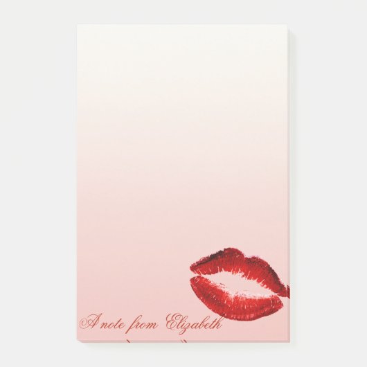 Elegant Chic Stylish Girly, Glittery Red Lips Post-it® Notes (Voorkant)