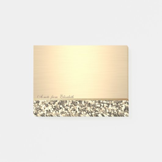 Elegant Chic Stylish Girly, Gold Glitter Post-it® Notes (Voorkant)