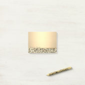 Elegant Chic Stylish Girly, Gold Glitter Post-it® Notes (Op bureau)