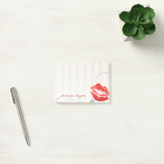 Elegant Chic Stylish Girly, Red Lips Post-it® Notes (Kantoor)