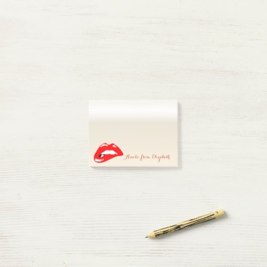 Elegant Chic Stylish Girly, Red Lips Post-it® Notes (Op bureau)