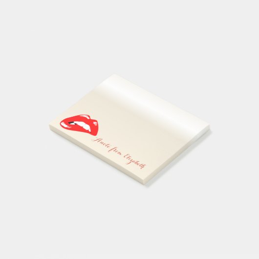 Elegant Chic Stylish Girly, Red Lips Post-it® Notes (Schuin)