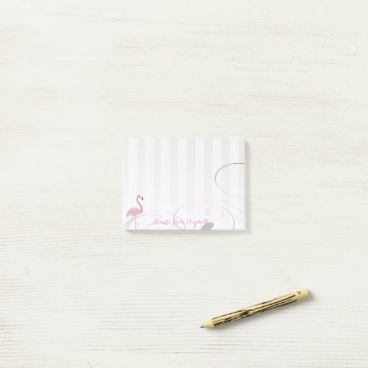 Elegant Chic Stylish Girly, roze Flamingo Post-it® Notes (Op bureau)