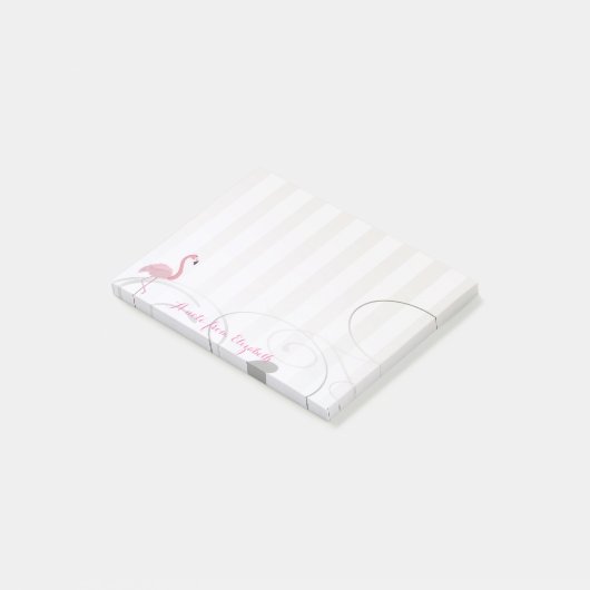 Elegant Chic Stylish Girly, roze Flamingo Post-it® Notes (Schuin)