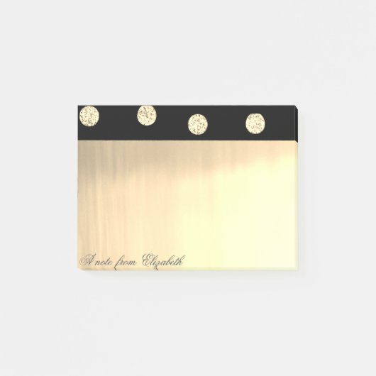 Elegant Chic Stylish Gold Glitter-Stippen Post-it® Notes (Voorkant)