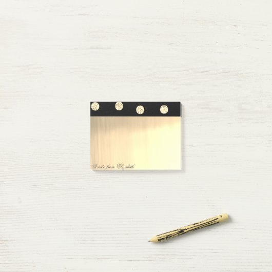 Elegant Chic Stylish Gold Glitter-Stippen Post-it® Notes (Op bureau)