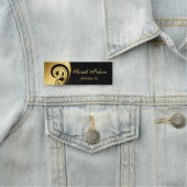 Elegant Chic Stylish Gold Swirls Black Damask Naamplaatje (In situ)