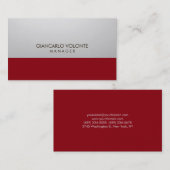 Elegant Chic Stylish Gray Red Artwork Professional Visitekaartje (Voorkant / Achterkant)