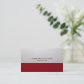 Elegant Chic Stylish Gray Red Artwork Professional Visitekaartje (Staand voorkant)