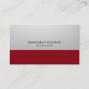 Elegant Chic Stylish Gray Red Artwork Professional Visitekaartje