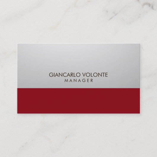 Elegant Chic Stylish Gray Red Artwork Professional Visitekaartje (Voorkant)