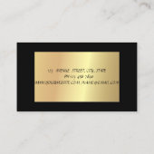 Elegant Chic Stylish Professional, Faux Gold, zwar Visitekaartje (Achterkant)