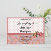 Elegant Chic Stylish Script Formal Floral Wedding Kaart (Staand voorkant)
