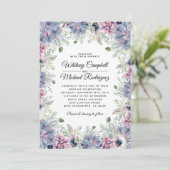 Elegant Chic Succulent Florals Wedding Kaart (Staand voorkant)