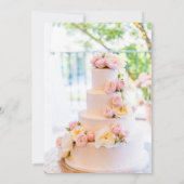 Elegant chic tart white roses floral Wedding Invit Kaart (Achterkant)