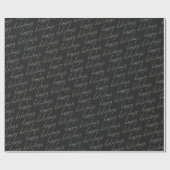 Elegant Chic Text Black Minimalist Prettige feestd Cadeaupapier (Vlak)