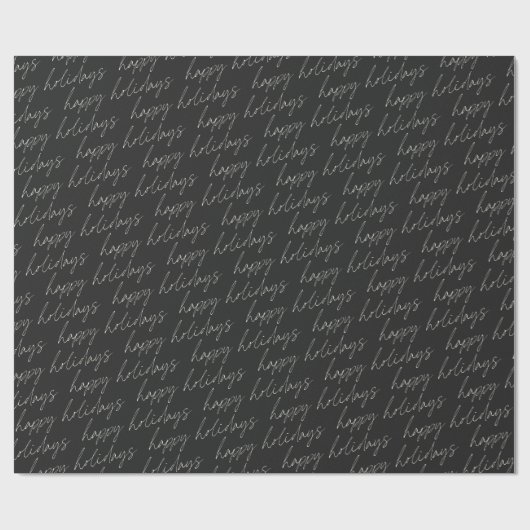 Elegant Chic Text Black Minimalist Prettige feestd Cadeaupapier (Vlak)