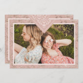 Elegant Chic Texture in Pink Bridesmaid Proposal (Voorkant / Achterkant)