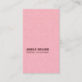 Elegant Chic Texture Pink Mode Consultant Visitekaartje (Voorkant)