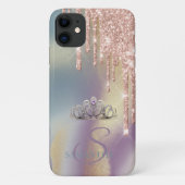 Elegant Chic Tiara Glitter-schijven Ombre Case-Mate iPhone Case (Achterkant)