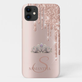 Elegant Chic Tiara Roos Gold Glitter Drivers Case-Mate iPhone Case