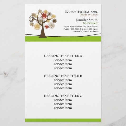 Elegant Chic Tree of Life Logo groene stijl Natuur Flyer (Voorkant)