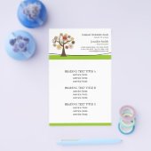 Elegant Chic Tree of Life Logo groene stijl Natuur Flyer (Enkel)