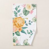 Elegant chic trendy oranje floral bad handdoek (Handdoek)