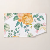 Elegant chic trendy oranje floral bad handdoek (Handdoek)