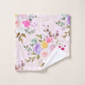 Elegant chic trendy Pink floral Bad Handdoek (Wasdoekje)