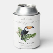 Elegant Chic Tropical Rainforest Toucan Wedding Blikjeskoeler (Blikje Voorkant)