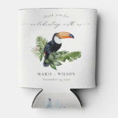 Elegant Chic Tropical Rainforest Toucan Wedding Blikjeskoeler (Voorkant)