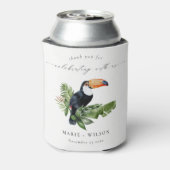 Elegant Chic Tropical Rainforest Toucan Wedding Blikjeskoeler (Blikje Achterkant)