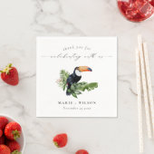 Elegant Chic Tropical Rainforest Toucan Wedding Servet (Insitu)