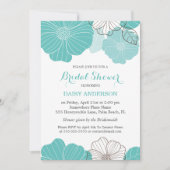 Elegant Chic Turquoise Green Floral Vrijgezellenfe Kaart (Voorkant)